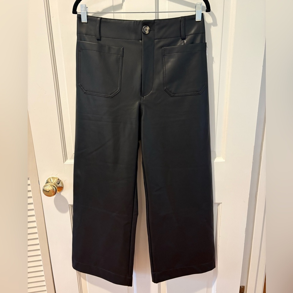 Anthropologie Maeve Colette Crop Faux Leather 30 NWT